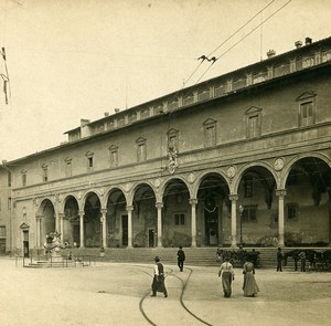Italy Firenze Ospedale degli Innocenti Arches Old Stereoview Photo SIP 1900