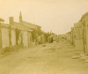 France Bouchot fishermen village Old Amateur Stereoview Photo 1900