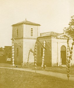 France Deux Sevres Le Breuil Notre Dame Chapel Old Amateur Stereoview Photo 1900