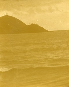 Spain San Sebastian beach view Old Amateur Stereoview Photo 1900