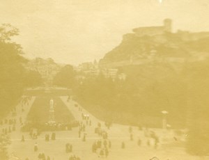 France Lourdes panorama Old Amateur Stereoview Photo 1900