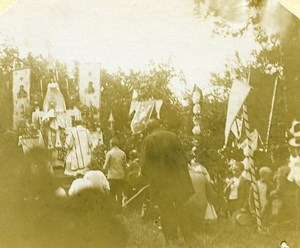 France Le Breuil Altar of Corpus Christi Old Amateur Stereoview Photo 1900