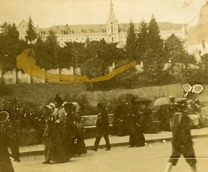 France Lourdes Carmelites convent Old Amateur Stereoview Photo 1900