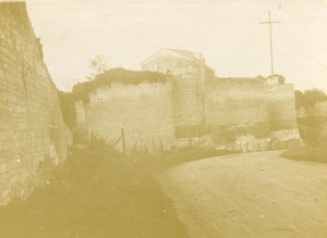 France Mirebeau ancient fortifications Calvary Old Amateur Stereoview Photo 1900