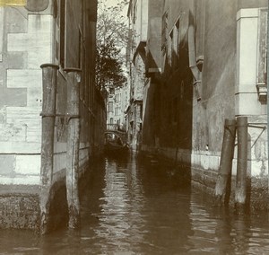 Italy Venice a picturesque corner Canal Old Amateur Stereoview Photo 1900