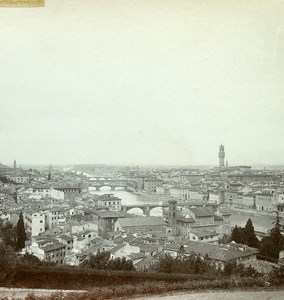 Italy Firenze panorama Old Amateur Stereoview Photo 1900