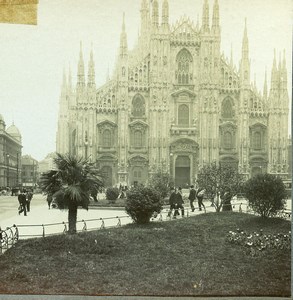 Italy Milan Milano Cathedral the Duomo Old Amateur Stereoview Photo 1900
