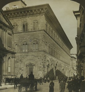 Italy Florence Firenze Riccardi Palace Old Stereo Photo Stereoview HC White 1900