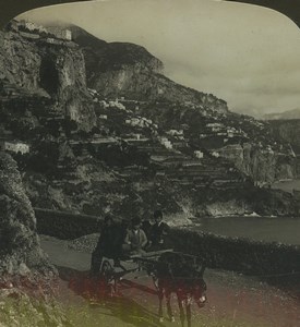 Italy Cuospito Panorama Old Stereo Photo Stereoview HC White 1900