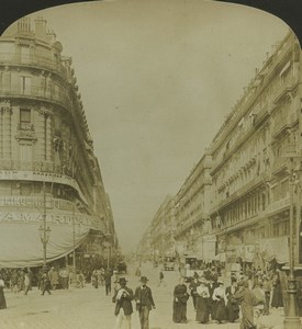 France Marseille rue de la République Old Stereo Photo Stereoview HC White 1900