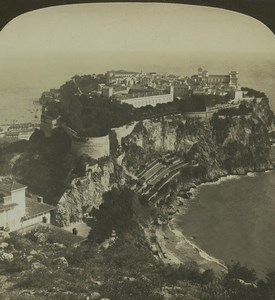 Monaco Monaco Panorama Promontory Old Stereo Photo Stereoview HC White 1900