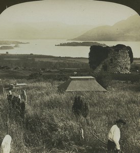 Ireland Lower Lake of Killarney Old Stereo Photo Stereoview HC White 1900