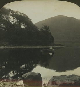 Ireland Lake of Killarney Innesfallen Old Stereo Photo Stereoview HC White 1900