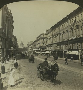 Russia St Petersburg Nevski Prospect old Stereo Photo Stereoview HC White 1900