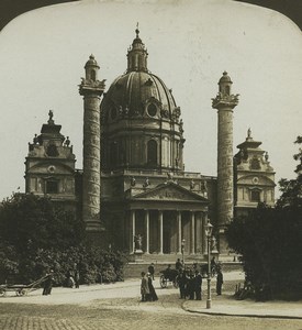 Austria Vienna Karlskirche Church Old Stereo Photo Stereoview HC White 1900