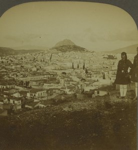 Greece Athens from Areopagus Mars Hill Old Photo Stereoview Excelsior 1900