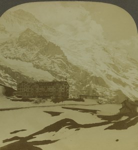 Switzerland Wetterhorn Scheidegg Old Photo Stereoview Excelsior 1900