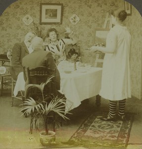 USA Humoristic Scene de Genre Old Photo Stereoview Excelsior 1900
