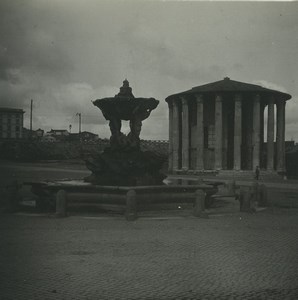 Italy Rome Temple of Vespa Fountain Old Possemiers Stereoview Photo 1910