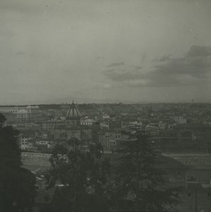 Italy Rome Panorama Janiculum Old Possemiers Stereoview Photo 1910