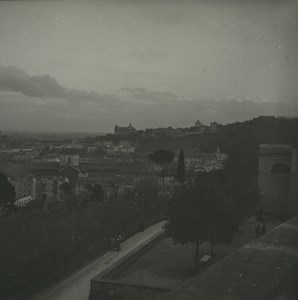 Italy Rome Panorama Janiculum Old Possemiers Stereoview Photo 1910