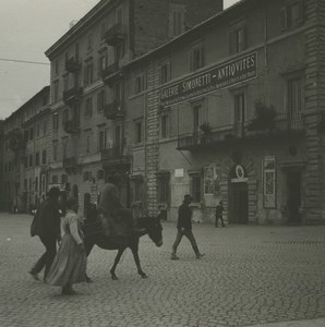 Italy Rome Piazza Rustiencci Antique Shop Old Possemiers Stereoview Photo 1910