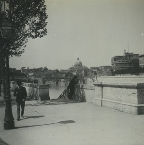 Italy Rome Tibre River Old Possemiers Stereoview Photo 1910