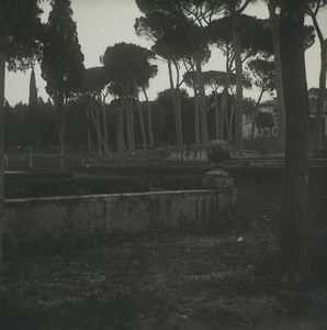 Italy Rome Villa Borghese gardens Old Possemiers Stereoview Photo 1910