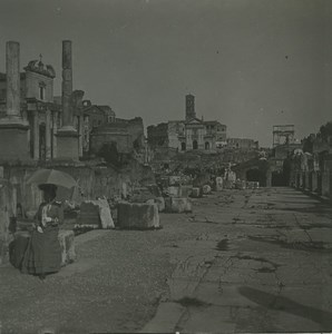 Italy Rome Foro Romano Basilica Old Possemiers Stereoview Photo 1910