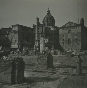 Italy Rome Foro Romano Basilica Old Possemiers Stereoview Photo 1910