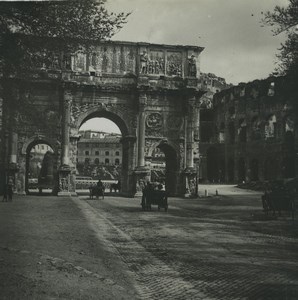 Italy Rome Arch of Constantin Old Possemiers Stereoview Photo 1910
