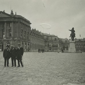 France Versailles Royal Palace Courtyard Old Possemiers Stereoview Photo 1920