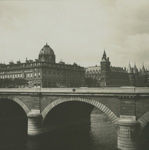 France Paris Pont Notre Dame Bridge Old Possemiers Stereoview Photo 1920