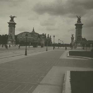 France Paris Bridge Alexandre III Grand Palais Possemiers Stereoview Photo 1920