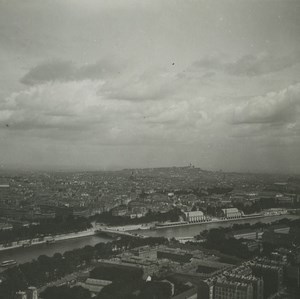 France Paris Panorama from Eiffel Tower Old Possemiers Stereoview Photo 1920