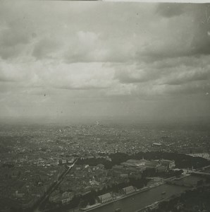 France Paris Panorama from Eiffel Tower Old Possemiers Stereoview Photo 1920