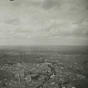 France Paris Panorama from Eiffel Tower Old Possemiers Stereoview Photo 1920