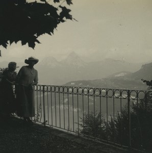 Switzerland Seelisberg Hotel Sonnenberg Old Possemiers Stereoview Photo 1920