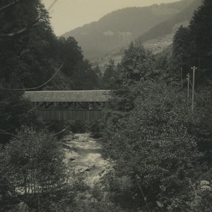 Switzerland Melchtal River Bridge Melchaa Old Possemiers Stereoview Photo 1920