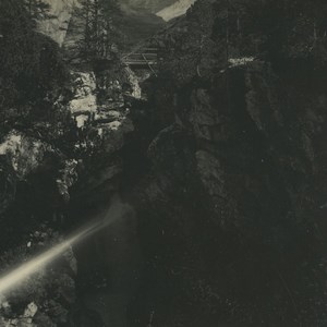 Switzerland Rosenlui Gorge Old Possemiers Stereoview Photo 1920