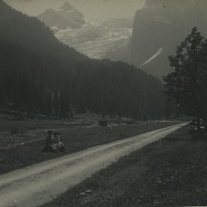 Switzerland Meiringen Rosenlui Glacier Old Possemiers Stereoview Photo 1920