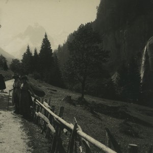 Switzerland Meiringen Rosenlui road Old Possemiers Stereoview Photo 1920