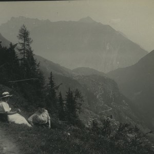 Switzerland Finhaut at the top of the ridge Old Possemiers Stereoview Photo 1920