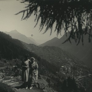 Switzerland Col de la Gueulaz Panorama Finhaut Possemiers Stereoview Photo 1920