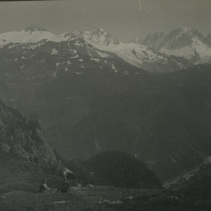 Switzerland Gueulaz Pass Vallorcine valley Old Possemiers Stereoview Photo 1920