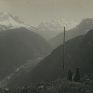 Switzerland Gueulaz Pass Vallorcine valley Old Possemiers Stereoview Photo 1920