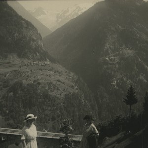 Switzerland Finhaut Panorama Old Possemiers Stereoview Photo 1920