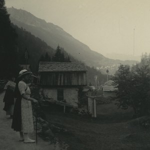 Switzerland Chatelard village Finhaut Old Possemiers Stereoview Photo 1920