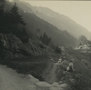 Switzerland Chatelard village Old Possemiers Stereoview Photo 1920