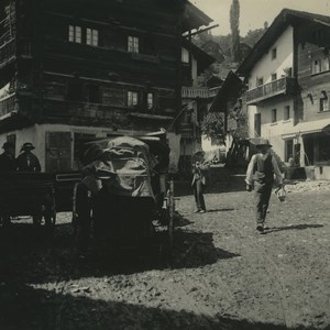 Switzerland Val d'Herens Vex Old Possemiers Stereoview Photo 1920